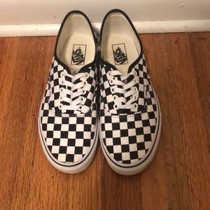 Vans checkered. One wear. Sz. 9